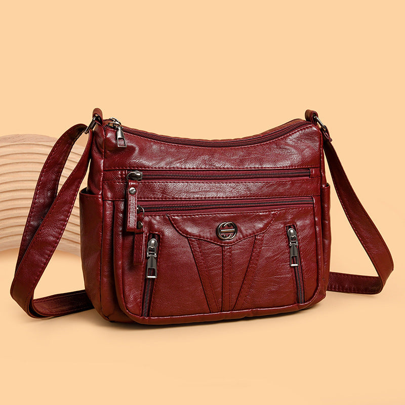 Large Capacity Fashion New Ladies Soft Leather Backpack Bag